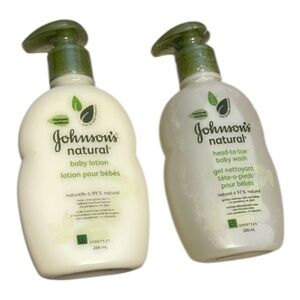 Johnson’s Natural Baby Lotion 266ml and head-to-toe Baby Wash 266ml Sealed New